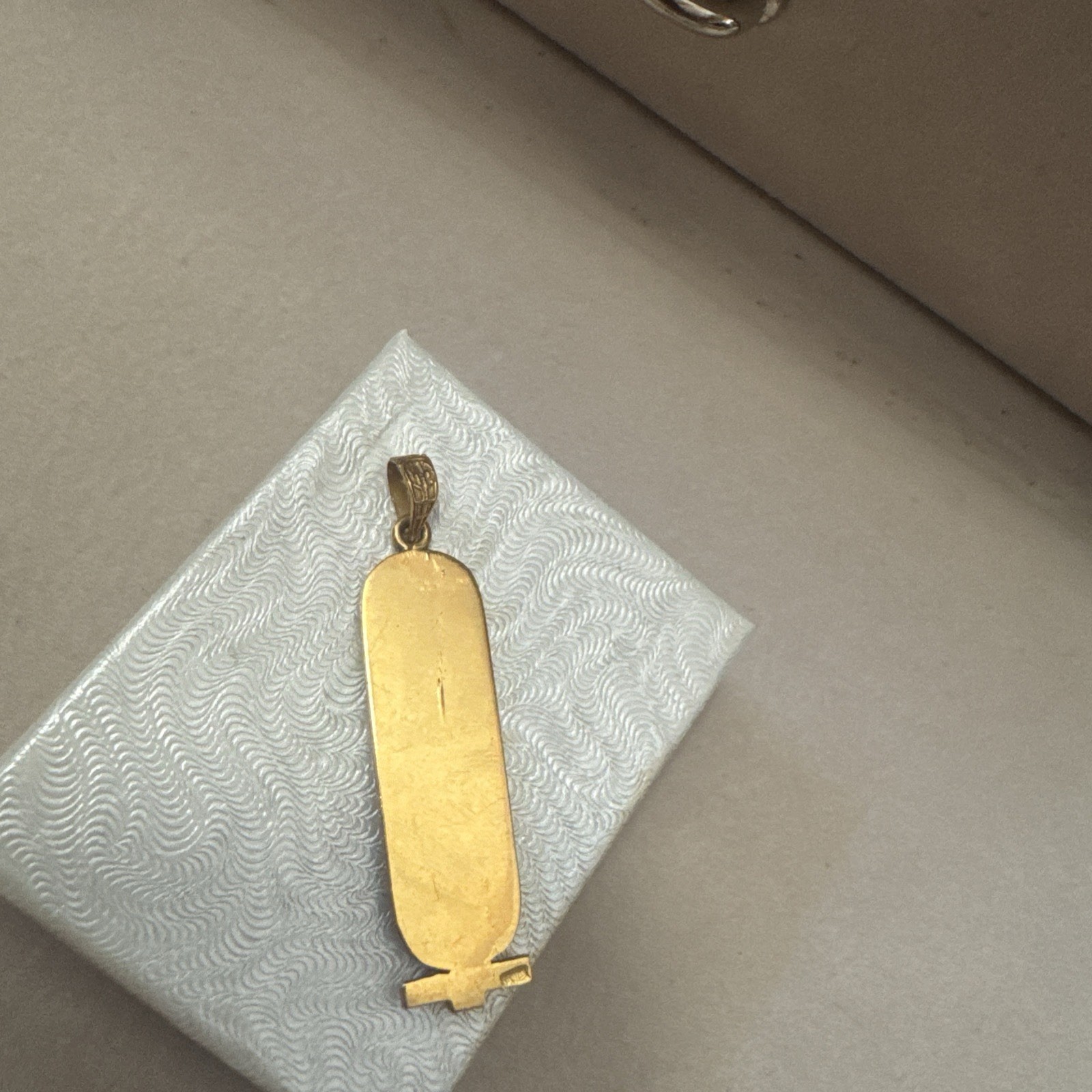 Vintage 18k Solid Gold Egyptian Cartouche Pendant