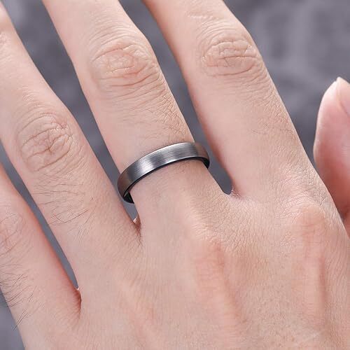 4mm Tungsten Men Ring Classic Brushed Dome Wedding Band Engagement Rings Comfort