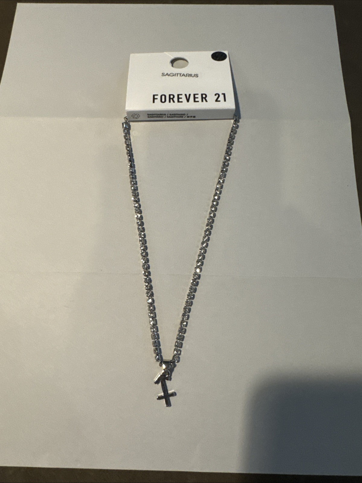 Zodiac sign necklace, silver .