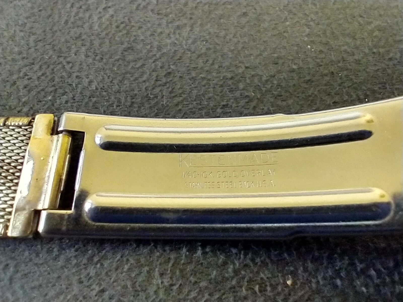 Vintage Kestenmade Mesh 1/40 10k Gold Overlay In Good Condition 16 1/2mm Lug