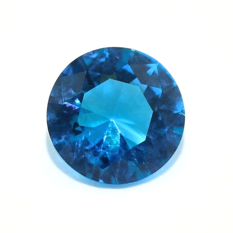 SIMULATED NEON BLUE APATITE 7 MM ROUND CUT 8 PIECE SET F-4115