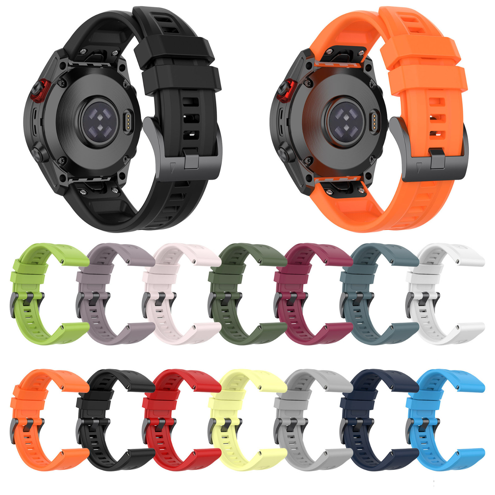 For Garmin Fenix Forerunner QuickFit Silicone Watch Band 20mm 22mm 26mm Instinct