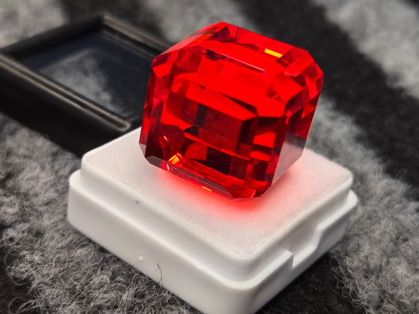 Orange Cube Mexican Fire Opal 58-60 Ct Lab Created Loose Gemstone Certified