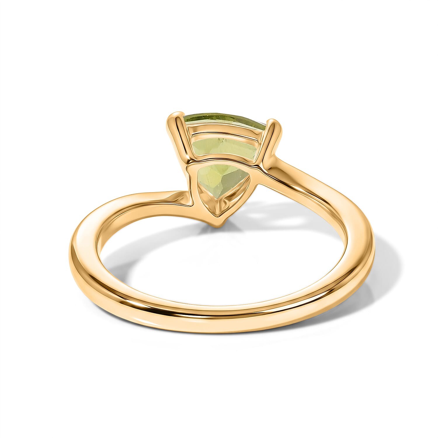 Peridot 1.15 ctw Ring in 18K Yellow Gold Over Sterling Silver Size 9.0