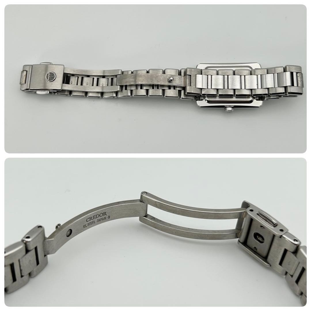 Rare SEIKO CREDOR 1E70-0CV0 20mm 18cm 7.09in White Shell Quartz Watch Japan