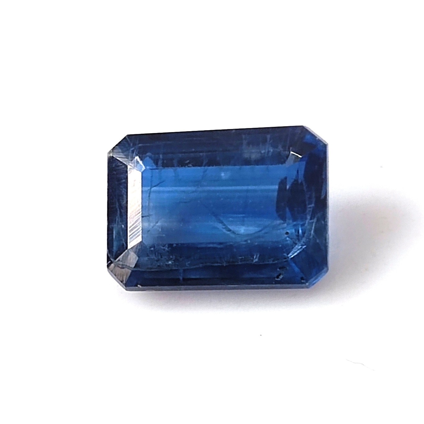 DARK BLUE KYANITE EMERALD CUT FACETED LOOSE GEMSTONE NATURAL UNTREATED 3.85 CTS