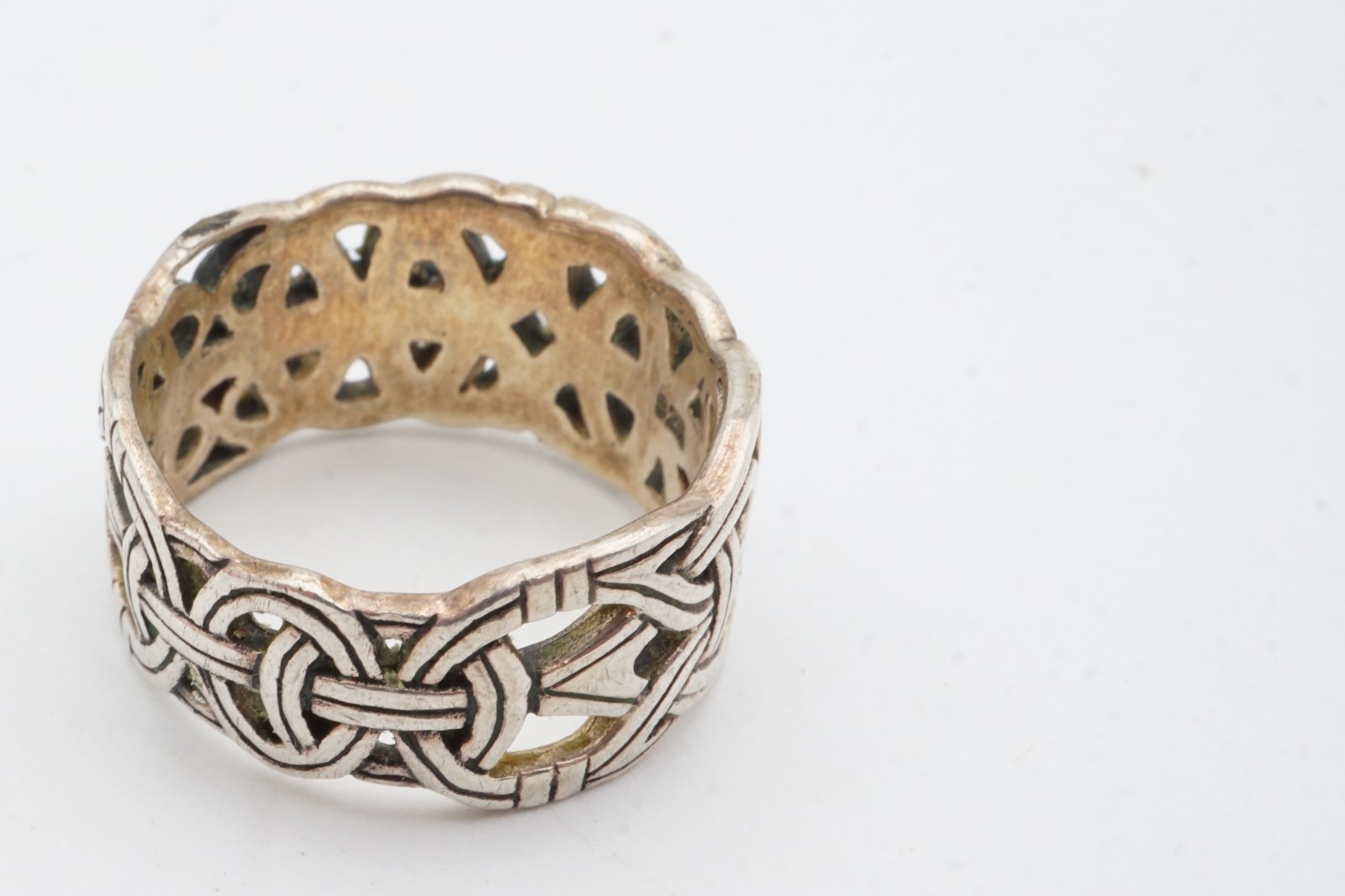 Vintage Peter Stone PSCL Sterling Silver 925 Celtic Ring Size 7.75