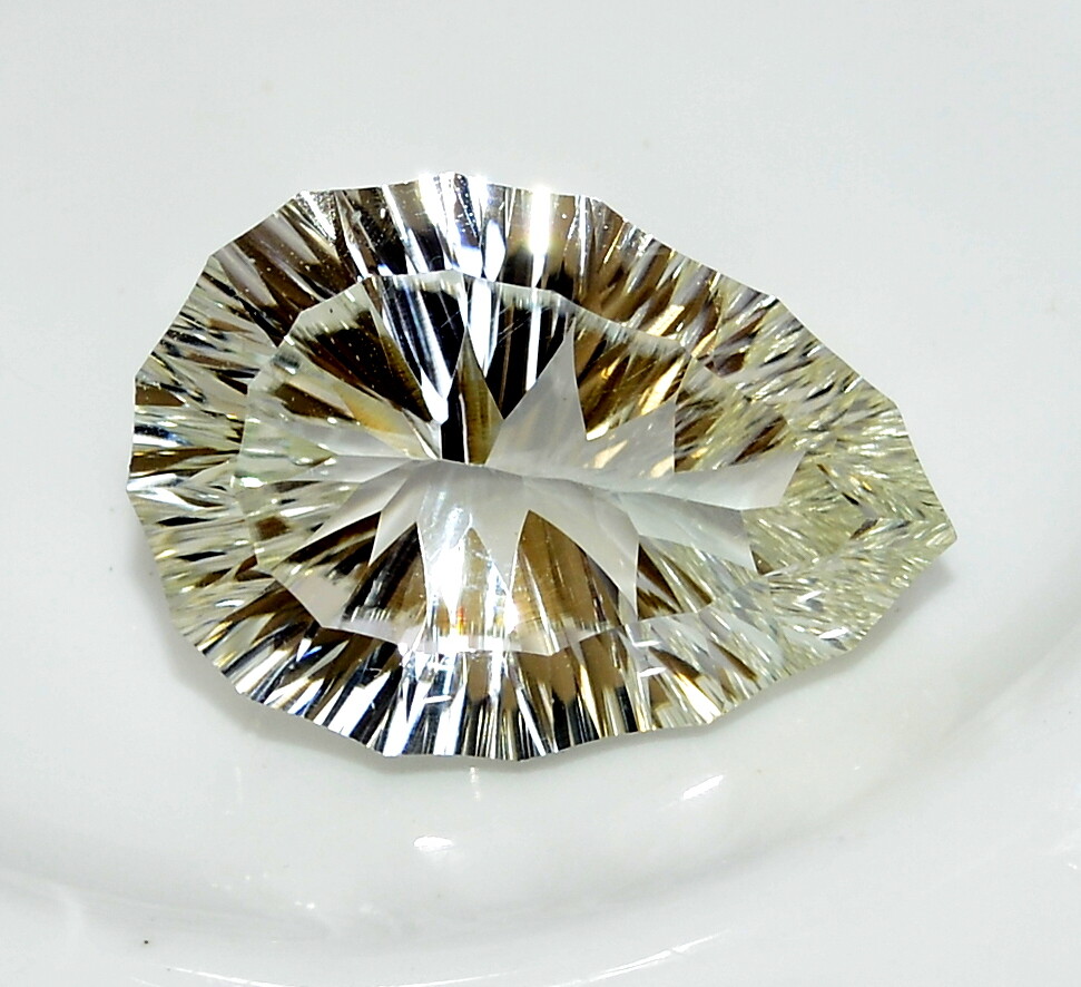 20×14 mm Natural White Topaz Fancy Pear Concave Cut 16.04 CTS Loose Gemstone