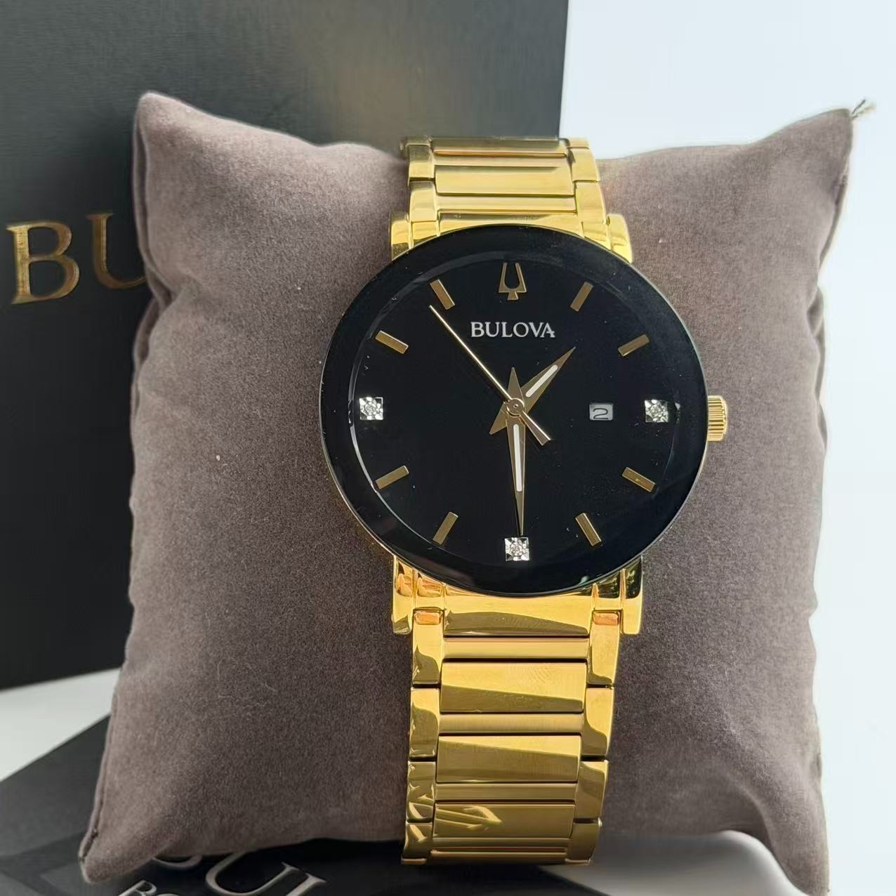 New Bulova Futuro Modern 97D116 Men’s Quartz Watch Black Diamond Dial 42mm