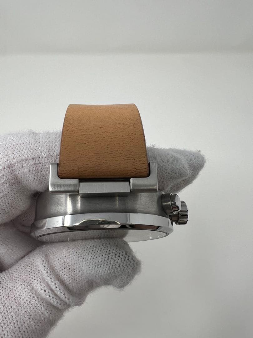 Issey Miyake W Chronograph Men’s Watch Caramel Leather White Dial #M-361