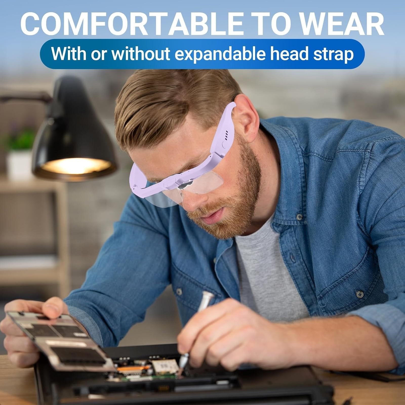 YOCTOSUN Magnifying Glass with Light, 0.75X-4.0X Magnifying Glasses, Rechargeabl