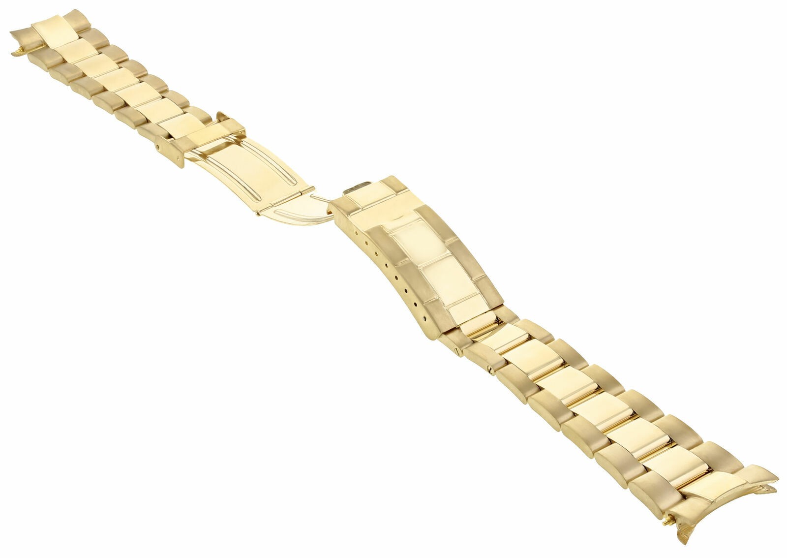 OYSTER WATCH BAND FOR ROLEX DATE AIRKING 1500 1505 5500 19MM GOLD GP FLIP LOCK