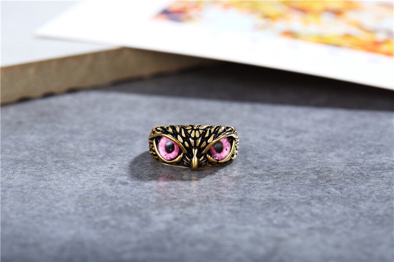 Eye Owl Finger Ring Men Women Retro Animal Stainless Steel Teen Boy Girl Jewelry