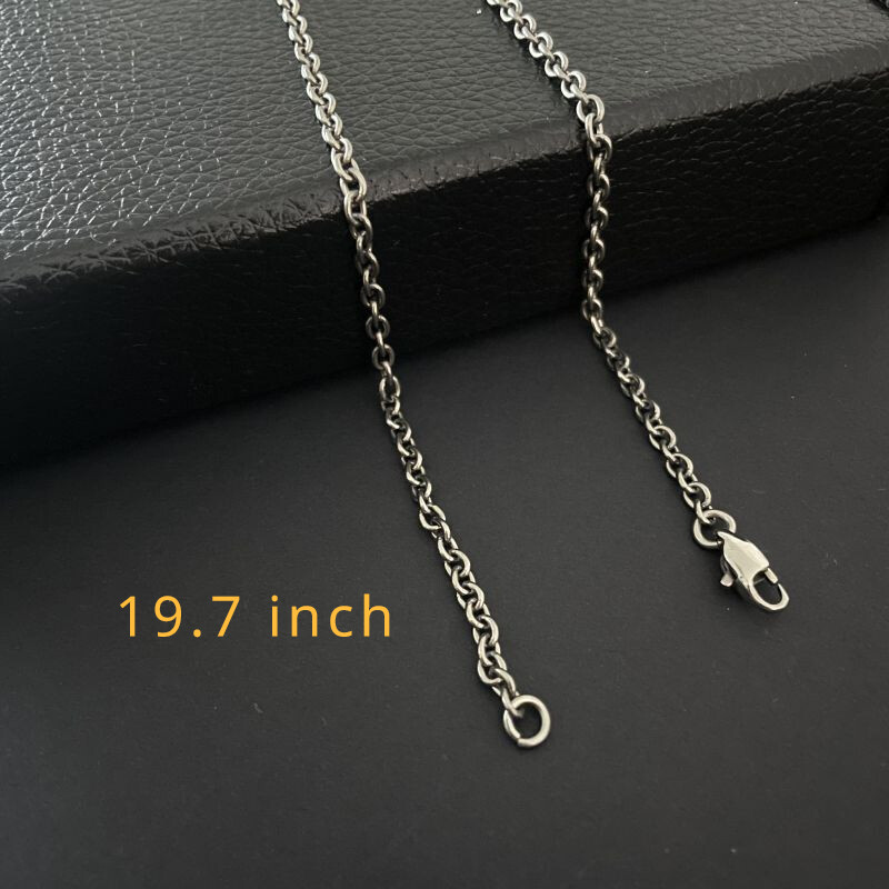 New Pure Titanium Necklace O-Chain Wide 3mm be antiallergic Easy To Match 19.7″