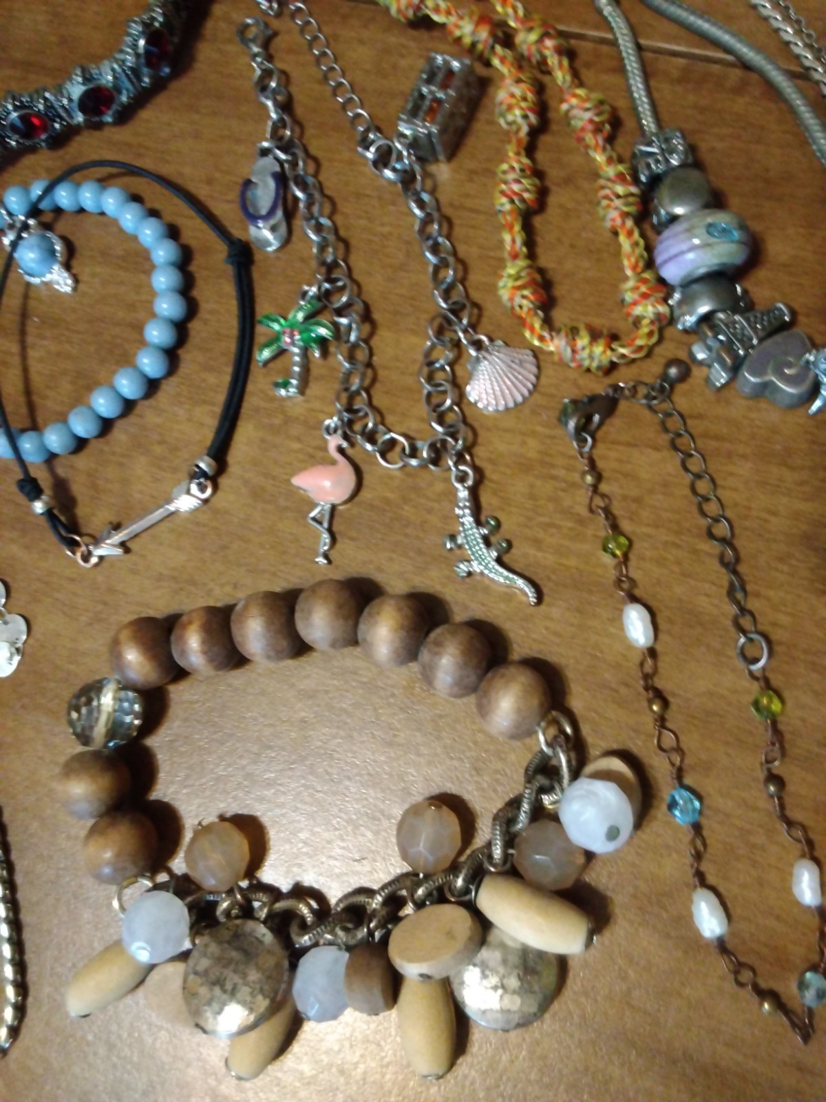 37 Bracelet LOT Diff Size Style Material Color Age Bead Stretch Charm Wear Craft