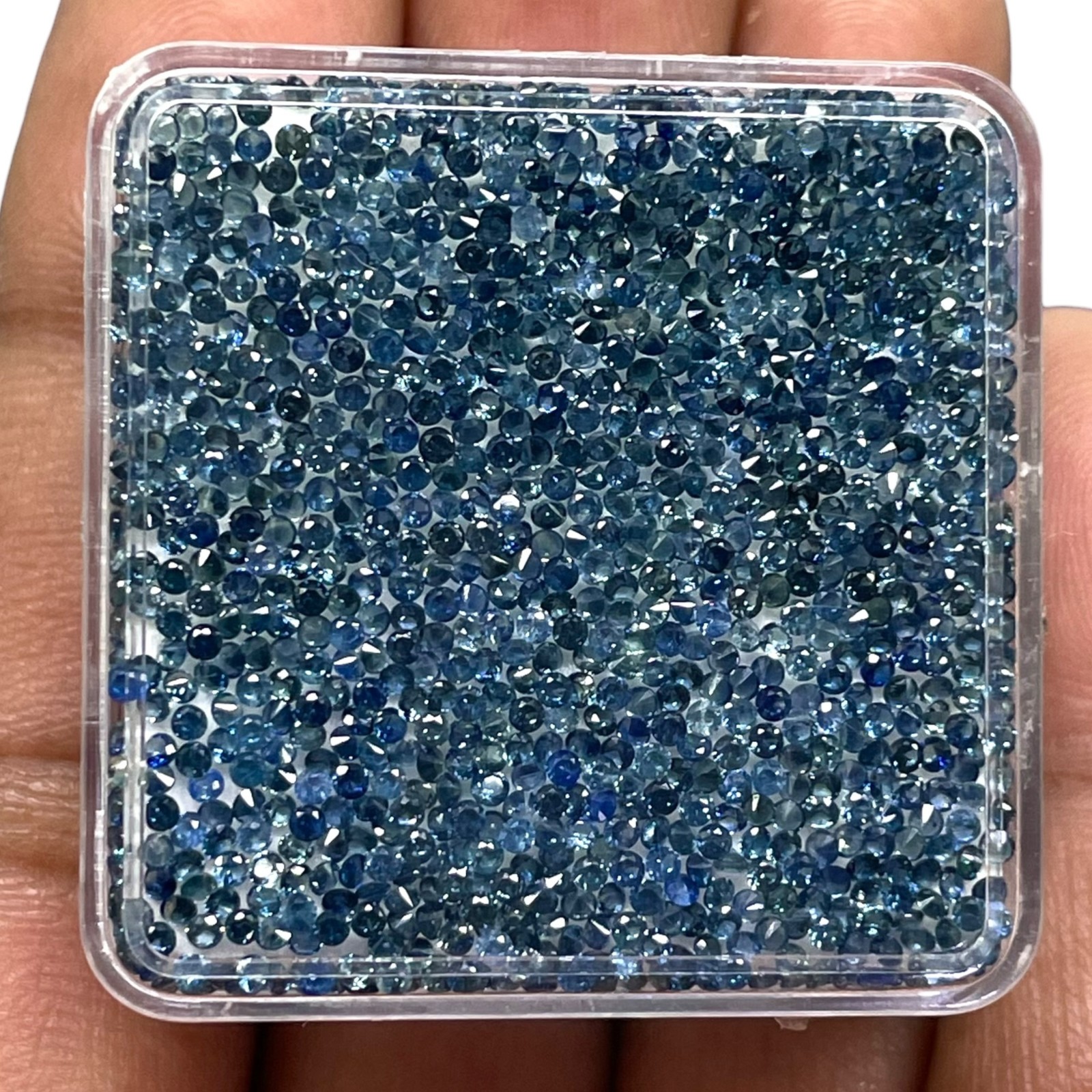 VVS 100 Pcs Natural Ceylon Blue Sapphire 1.4mm Round Diamond Cut Loose Gemstones