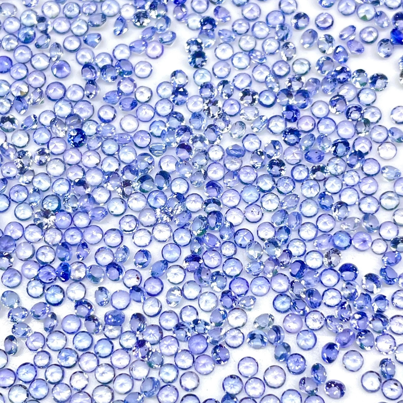100 Pcs Natural Tanzanite 2mm Round Cut Sparkling Loose Gemstones Lot 3.75 Cts