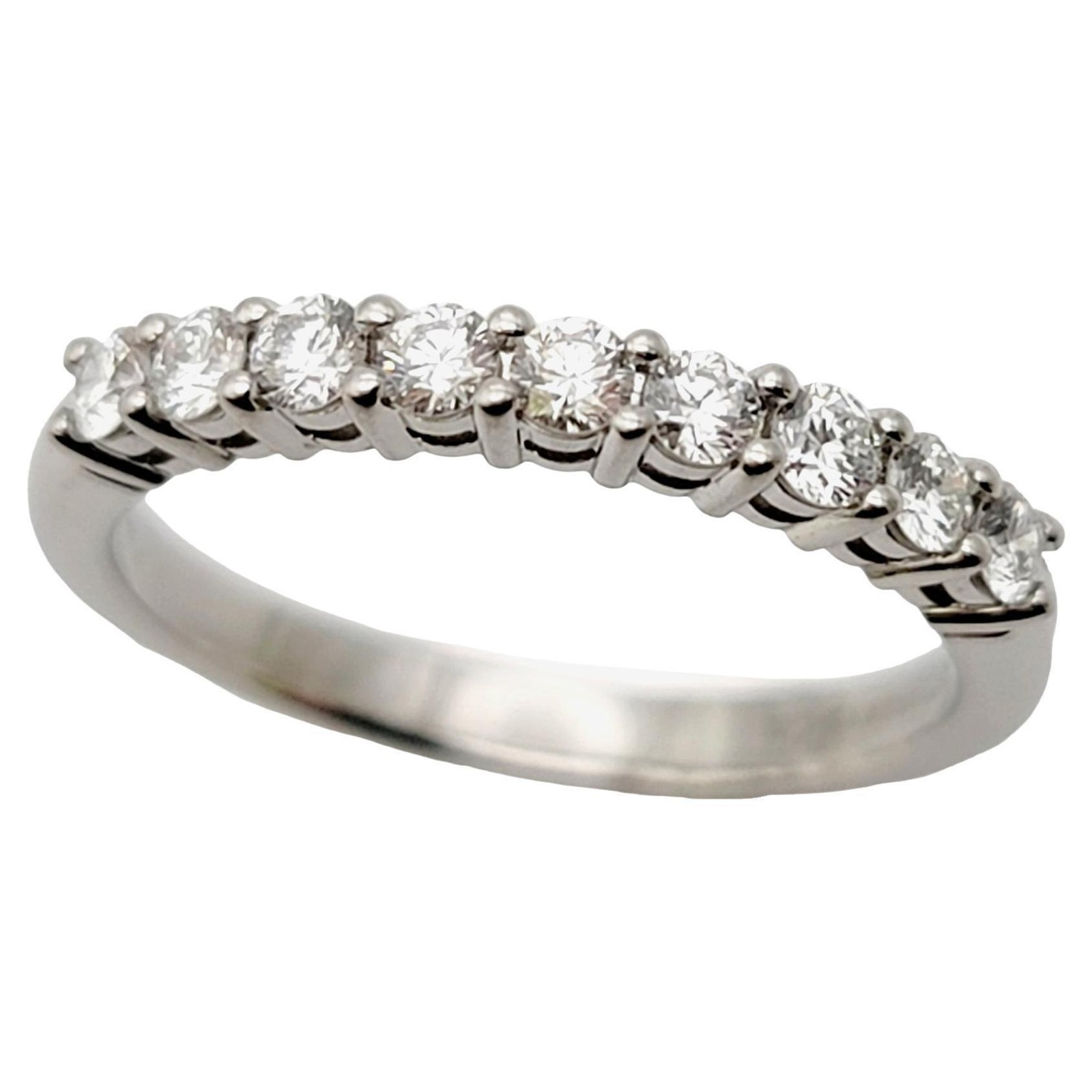 Tiffany & Co. Tiffany Forever Semi Eternity Round Diamond Band Ring in Platinum