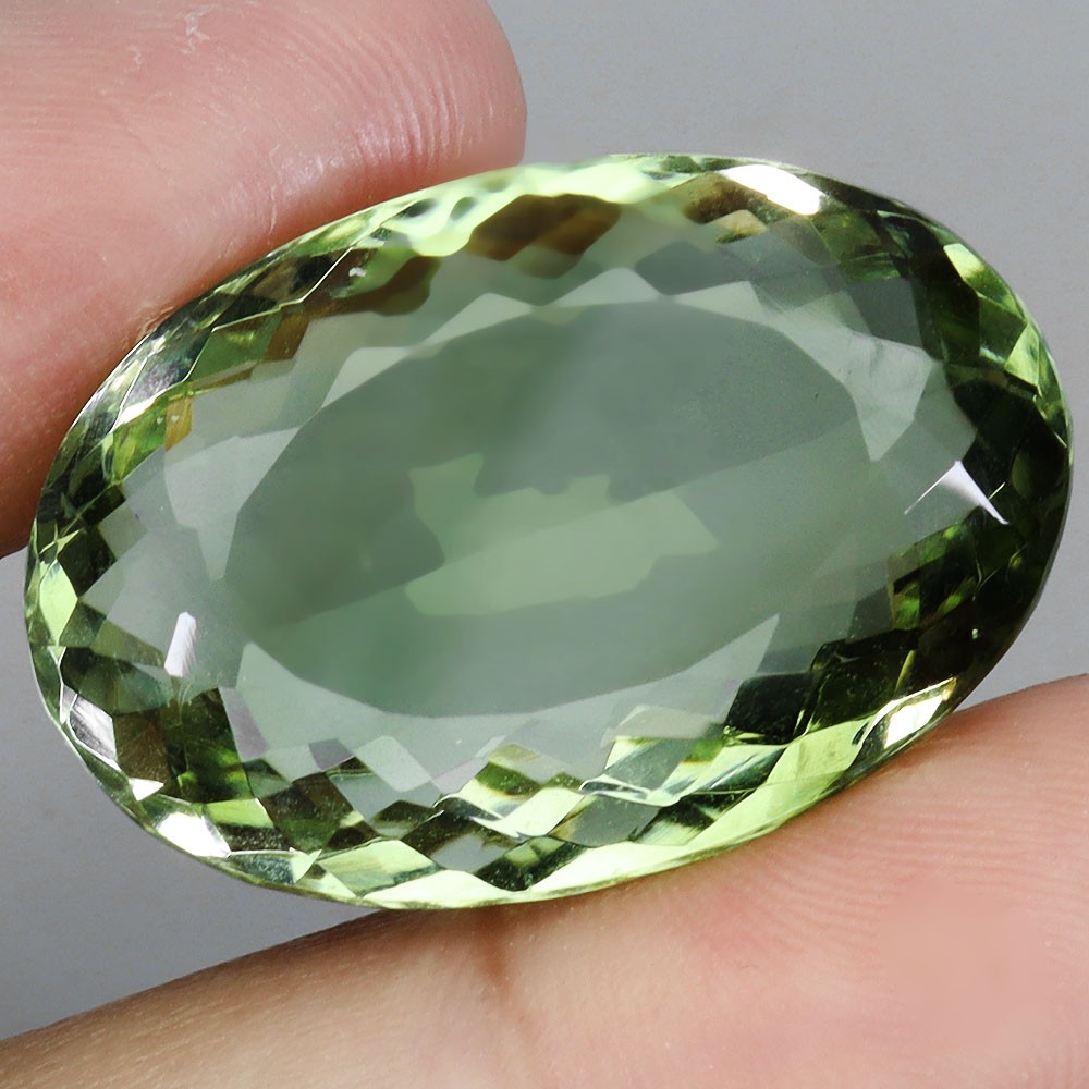 Oval Cut Natural Top Rich Green Amethyst Brazil VVS 27.79ct 25x17mm Gemstone