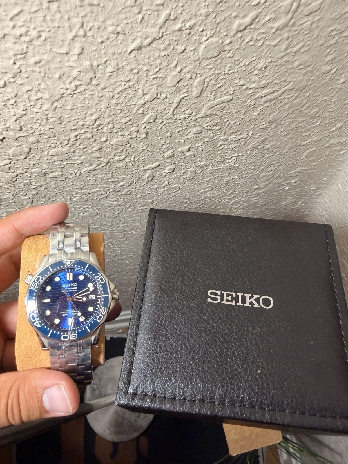 Seiko Mod Seamaster Professional Auto 42mm Blue Wave Dial Date with Box