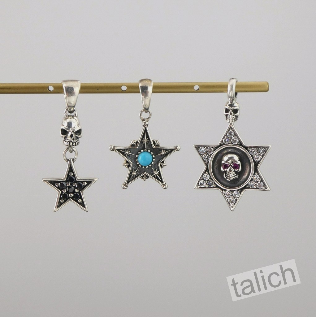 Shiny 925 Sterling Silver Five Pointed Star with Turquoise Small Charm Pendant