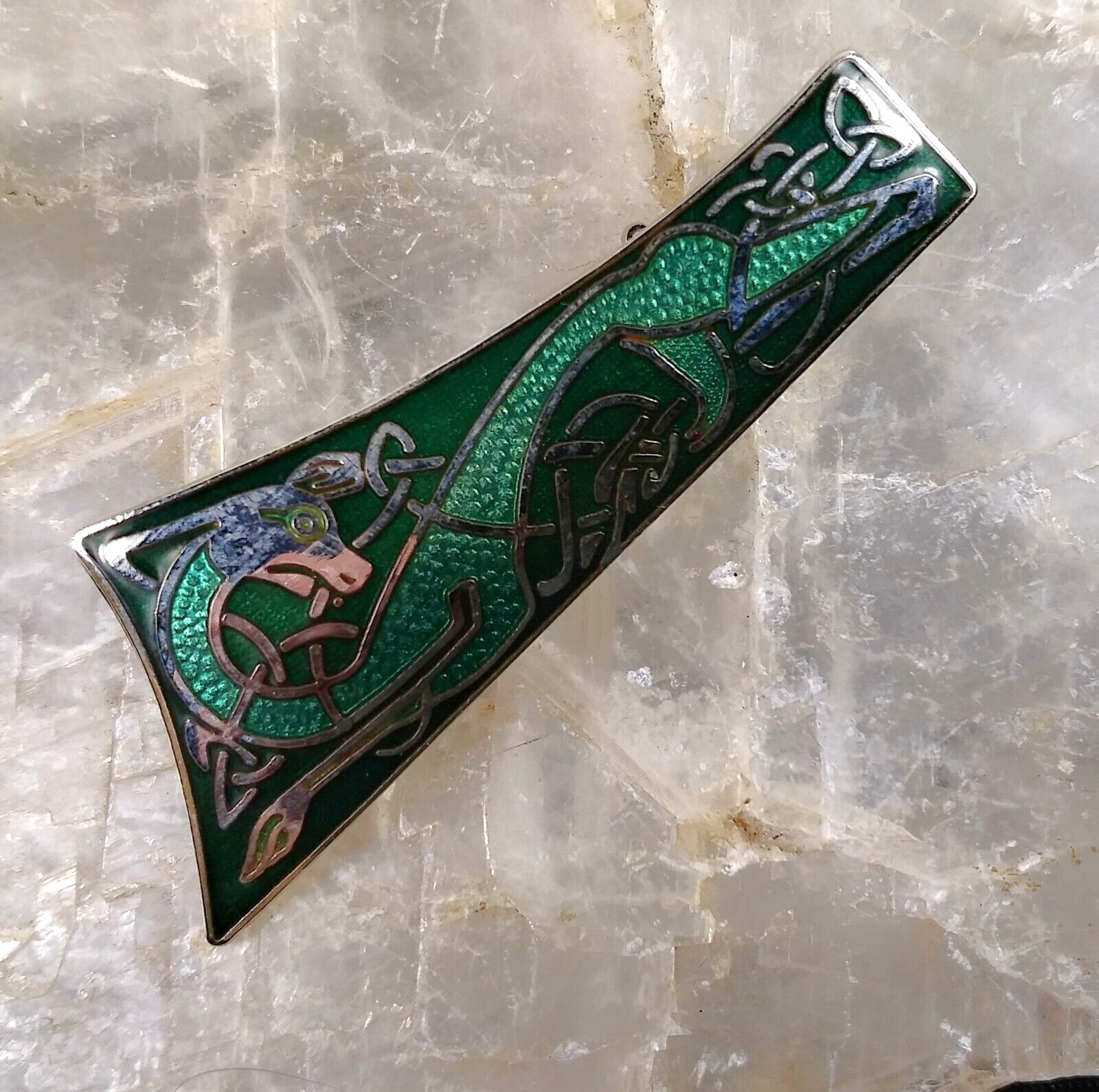 Sea Gems Celtic Enamel Pin with Fantastic Animal Beast