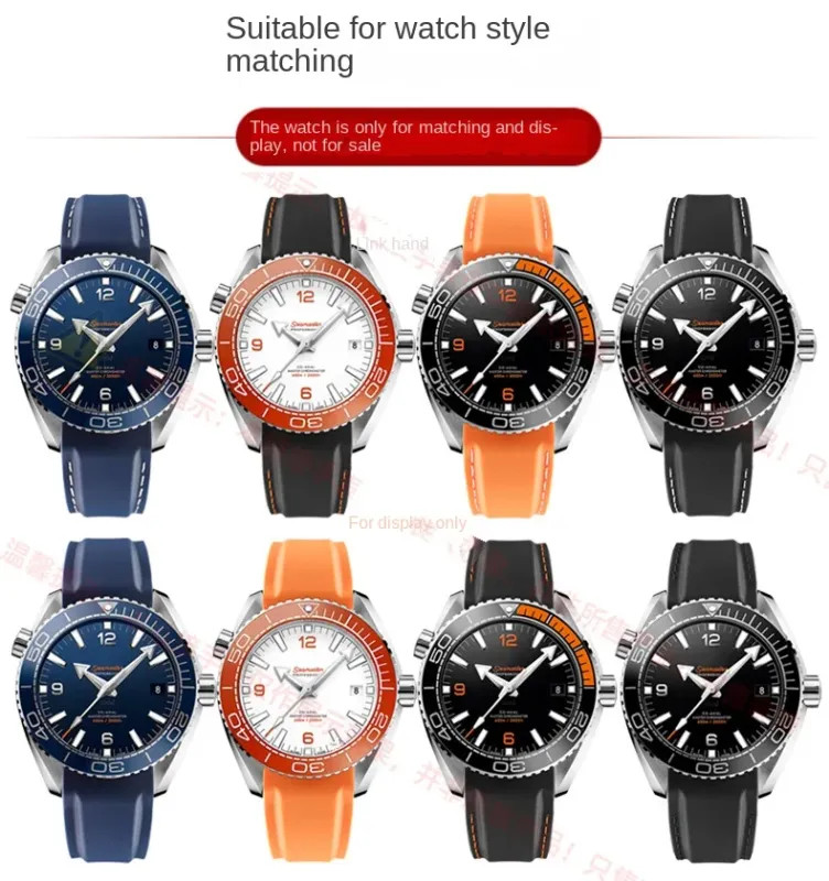 20mm 22mm Silicone Watch Band For Omega 300 SEAMASTER 600 PLANET OCEAN Seiko SKX