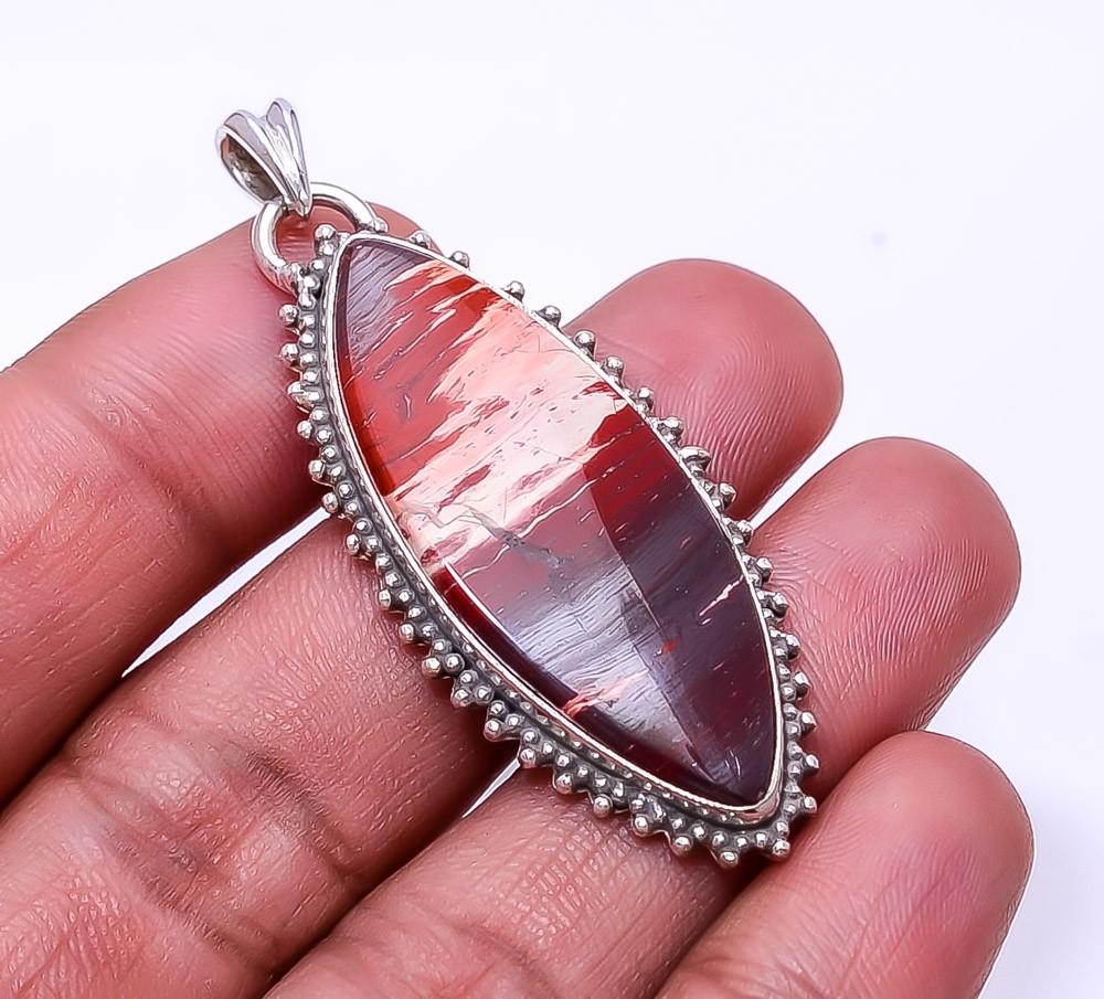 Snake Skin Jasper -Australia 925 Sterling Silver Pendant 2.11″ P30 Gift for her