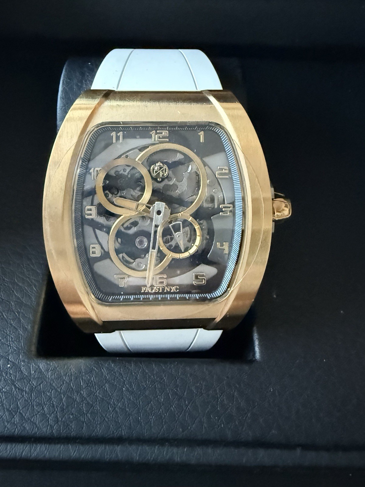 FROST NYC Evolution Auto Skeleton Sport Gold PVD| FRST-01-CY White $1500 Retail