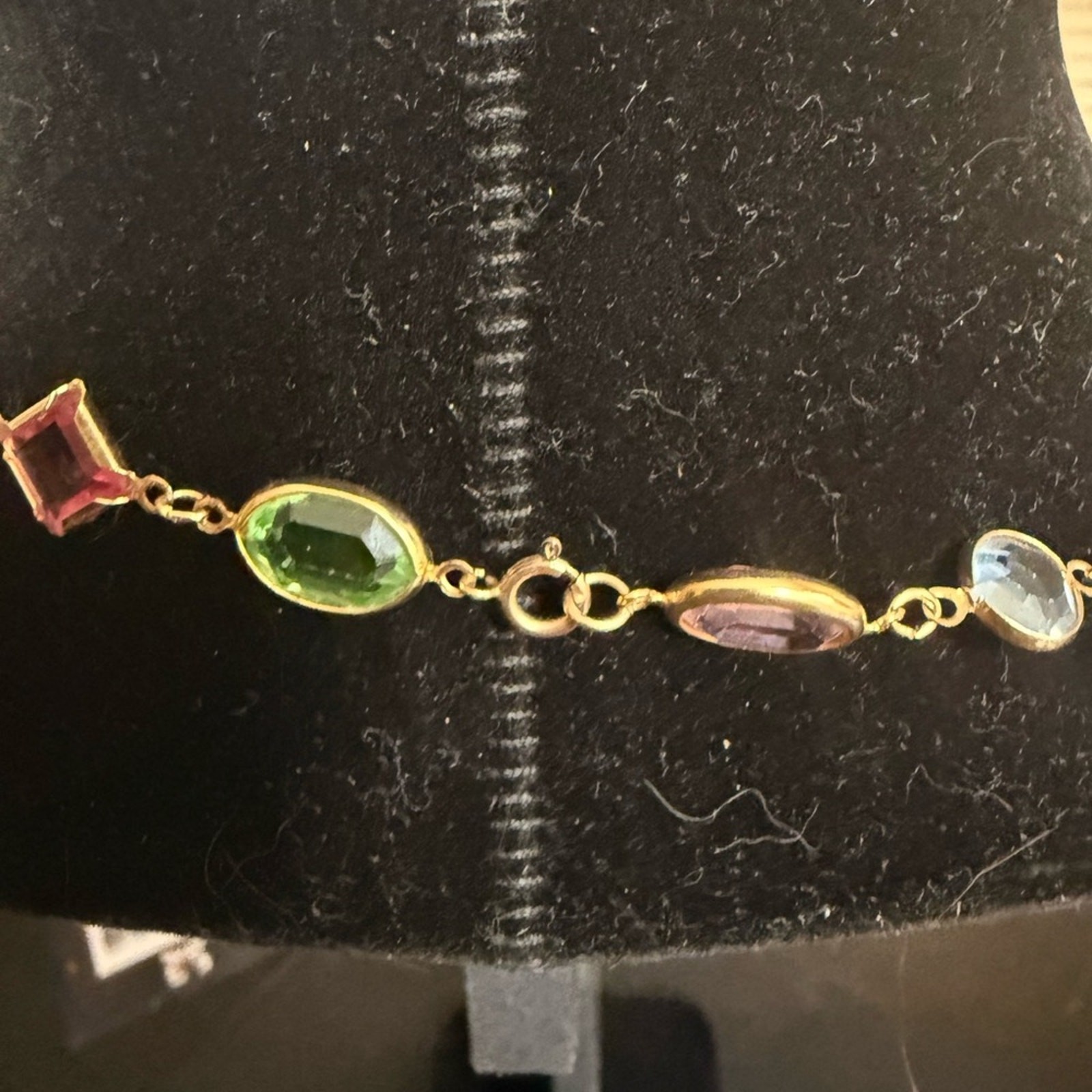 1/20 14k Gold Filled Multicolor Gemstone Necklace 14” Drop