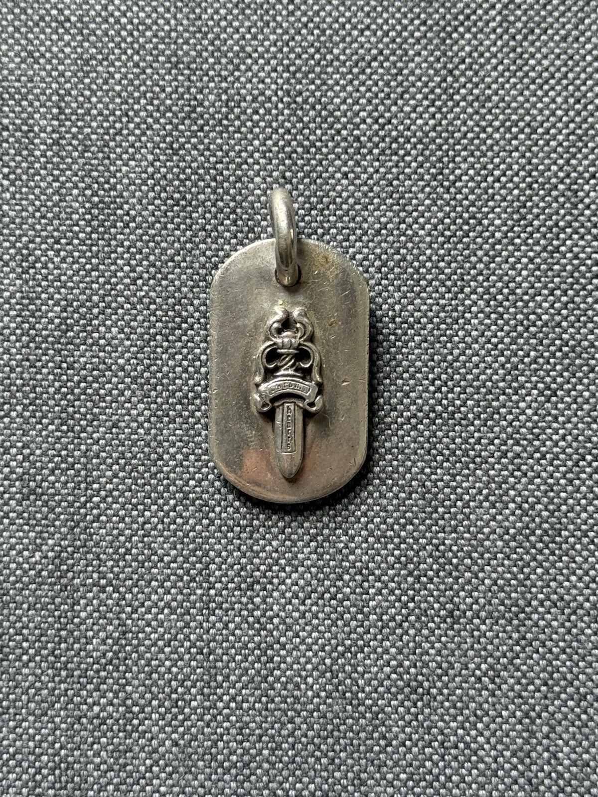 Chrome Hearts Dagger Dog Tag Pendant .925 Sterling Silver