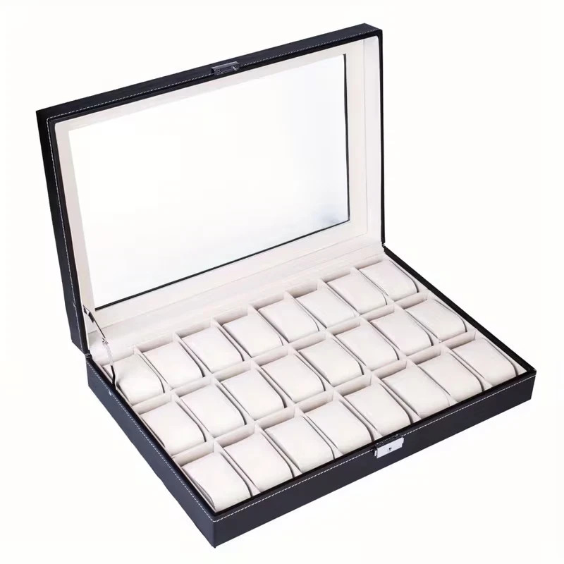 6/10/12/20/24 Slots Watch Box Top Storage Display Case Organizer Gift