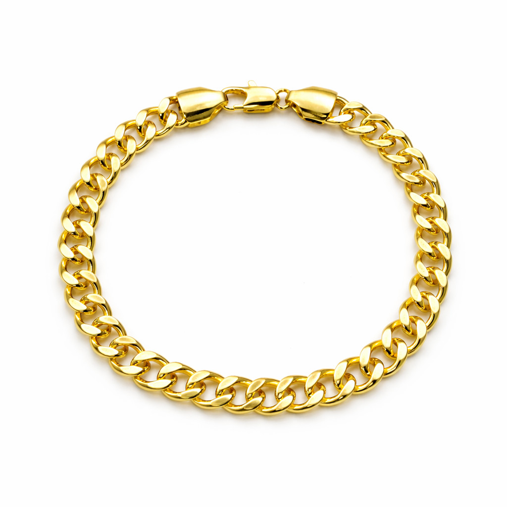 Italian 1/200 14K Yellow Gold Overlay Miami Cuban Bracelet Mens Womens 8 in mm