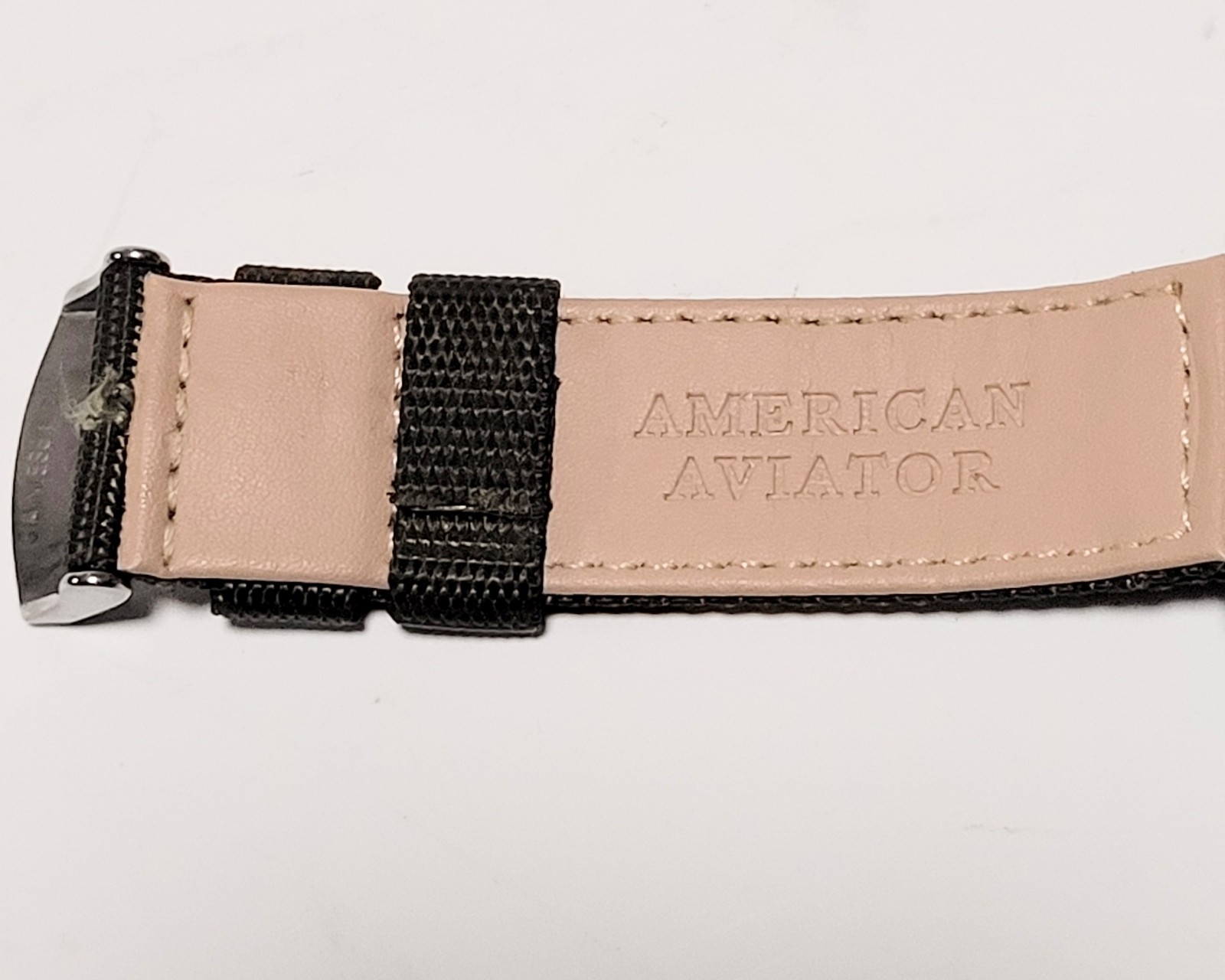 American Aviator 1945 Black Tone Quartz Wristwatch Field Watch Olive Green Band