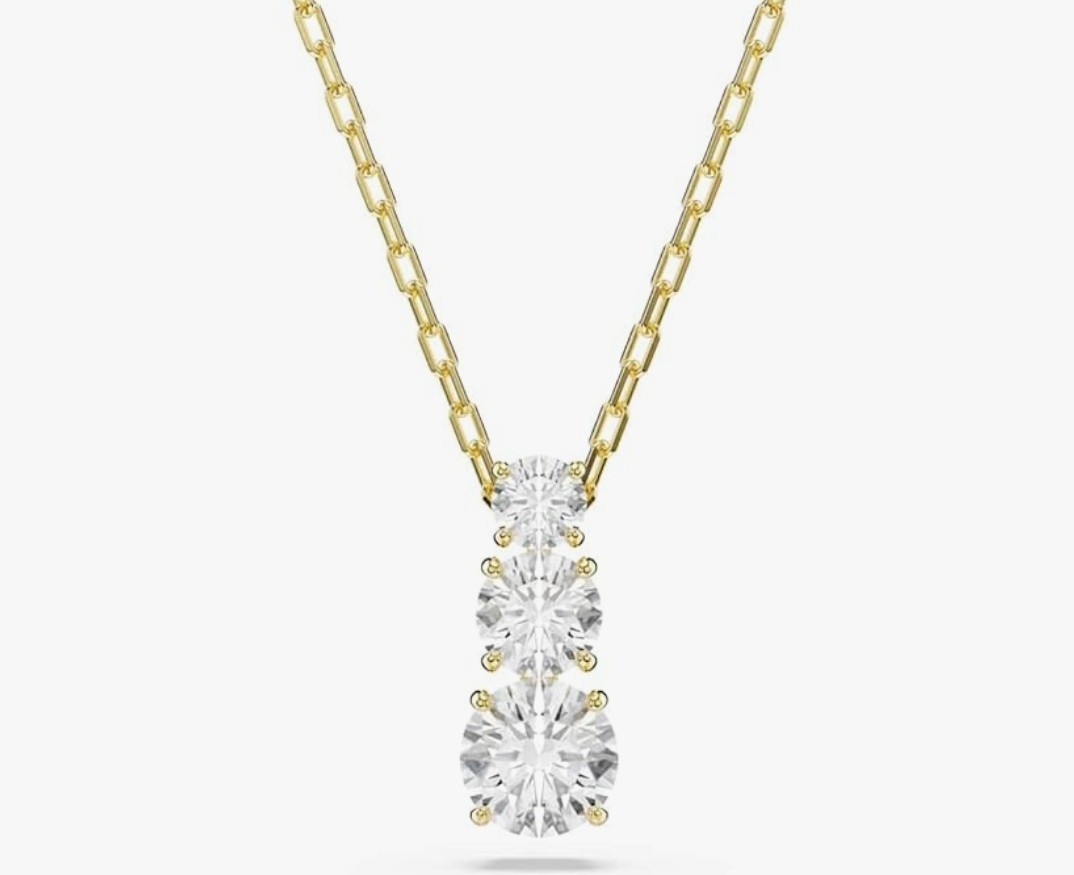 Swarovski Stilla Attract Pendant, Round Cut, White, Gold-Tone Plated 5723298