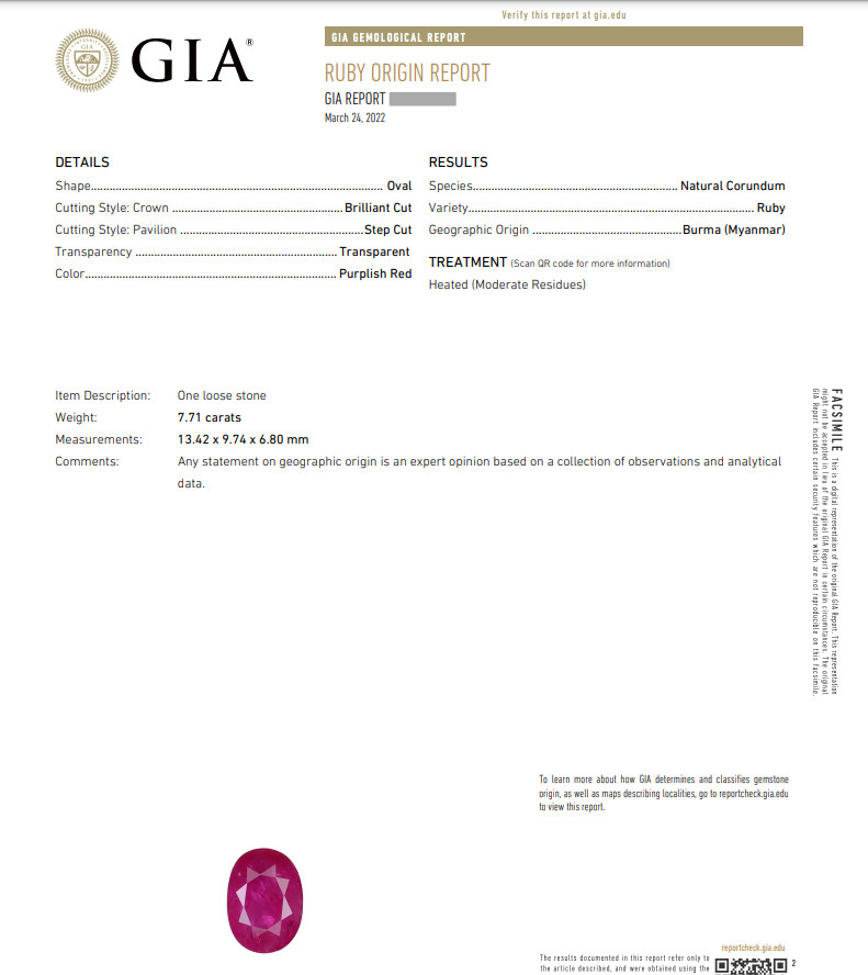 GIA Burma Heated Ruby 7.71 ct Oval in Diamond Platinum Ring – HM2421VN