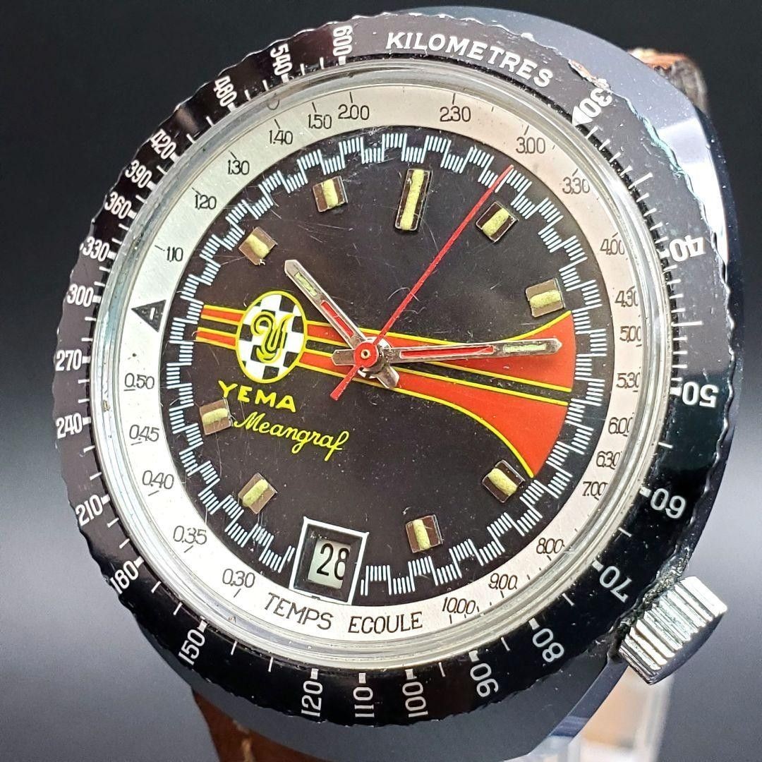 YEMA Meangraf Vintage Automatic Watch 1970s Rare Collectible 37.4mm Working