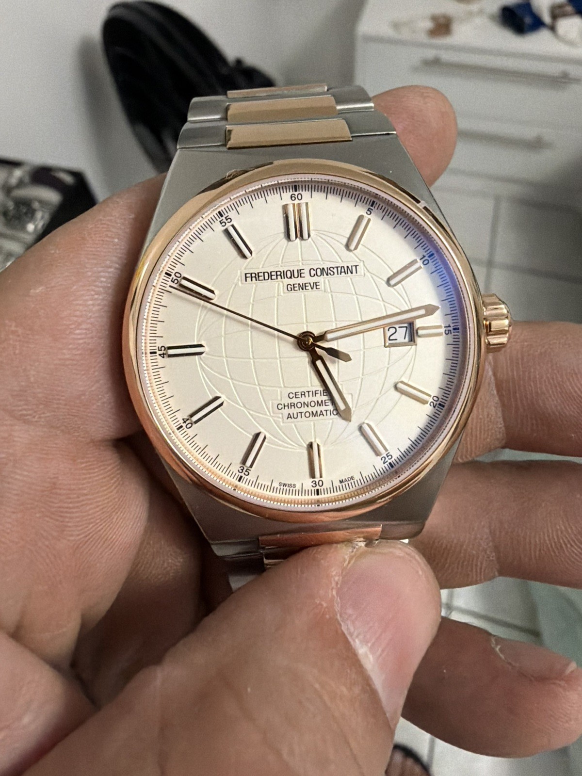 Frederique Constant Men’s Automatic Date Silver Gold Watch 41MM FC-303/310X4TNH