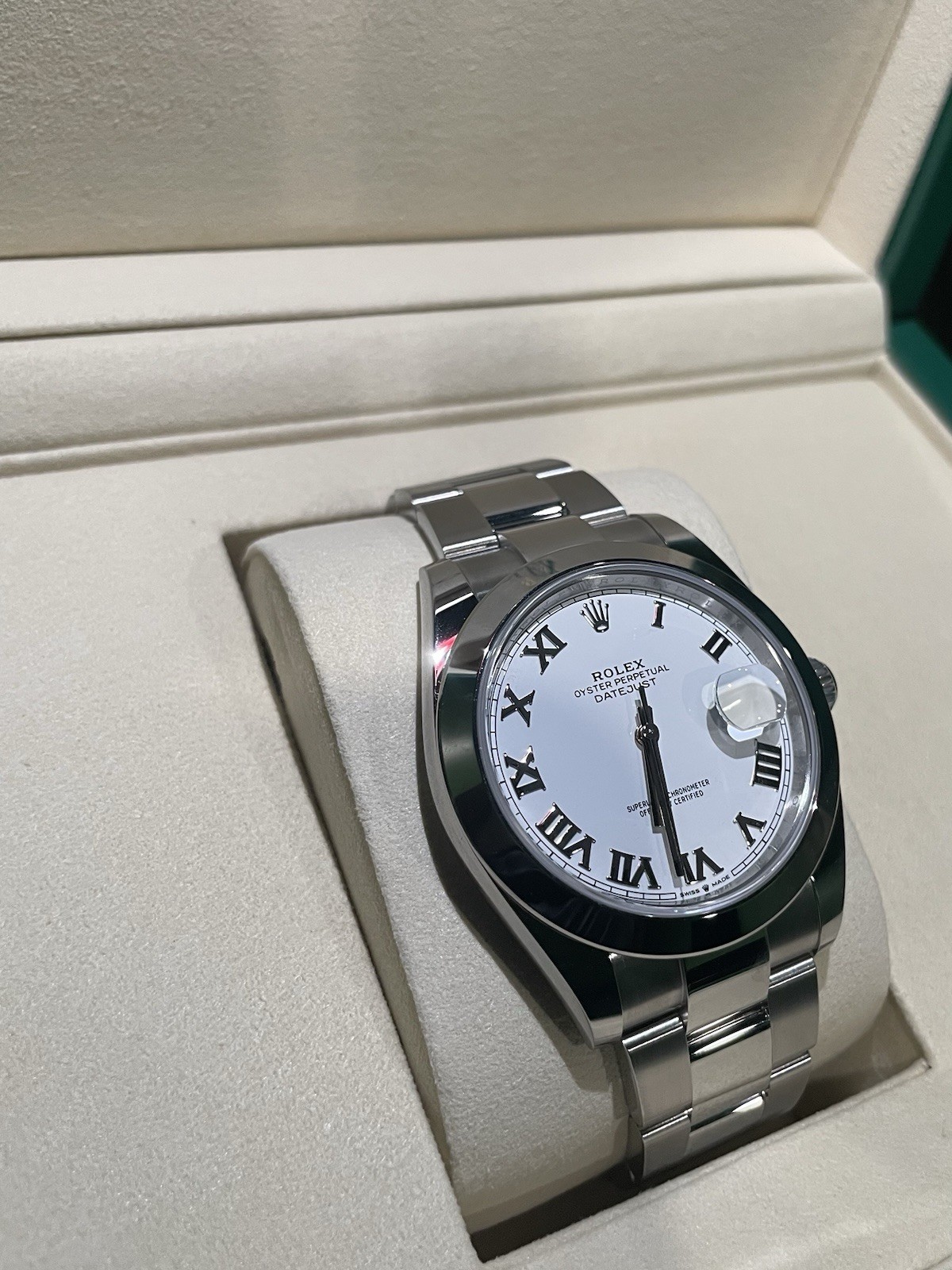 2026 Rolex Datejust 41MM White Roman Dial Oyster Bracelet (126300) Box & Papers