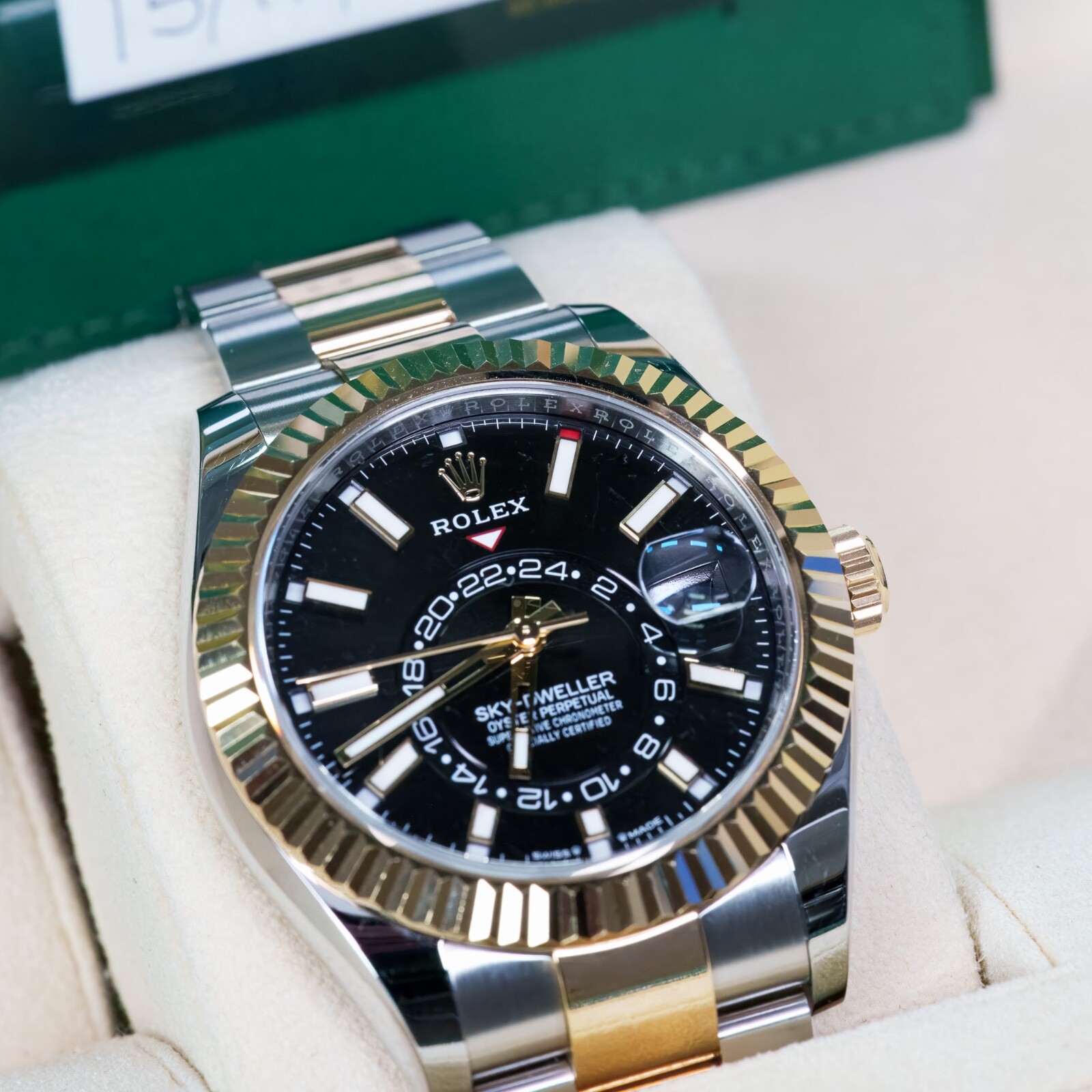 2024 Rolex Sky-Dweller Black Dial Two Tone Yellow Gold Oyster Full Set – 336933