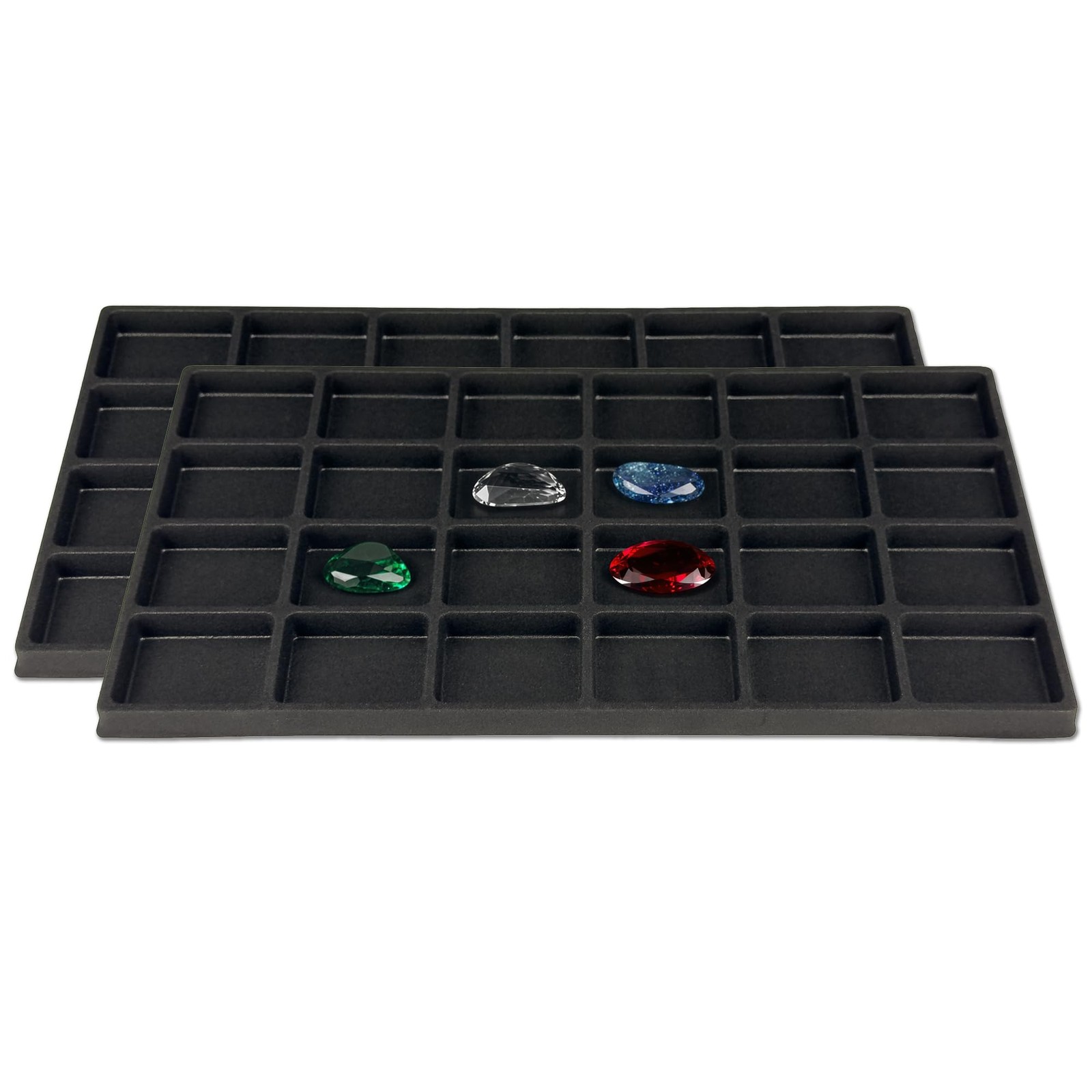 TheDisplayGuys For Your Modern Living 2-Pack Compartments – 24, Black