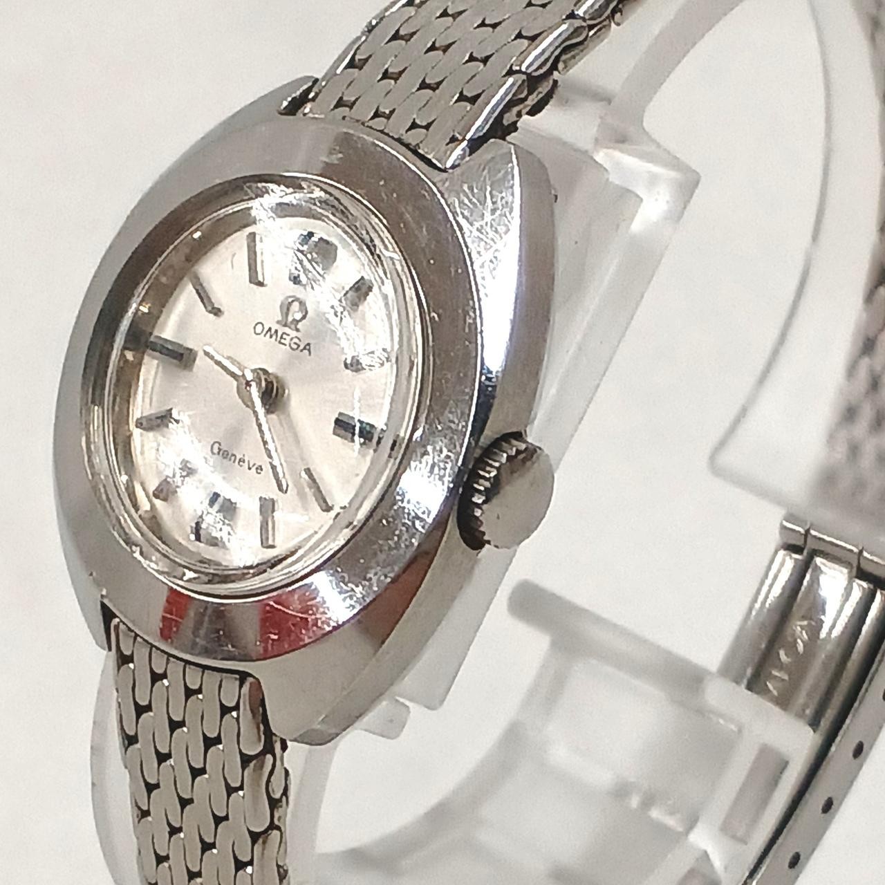 Omega Geneve Manual Wind Ladies Watch Silver Stainless Steel Vintage