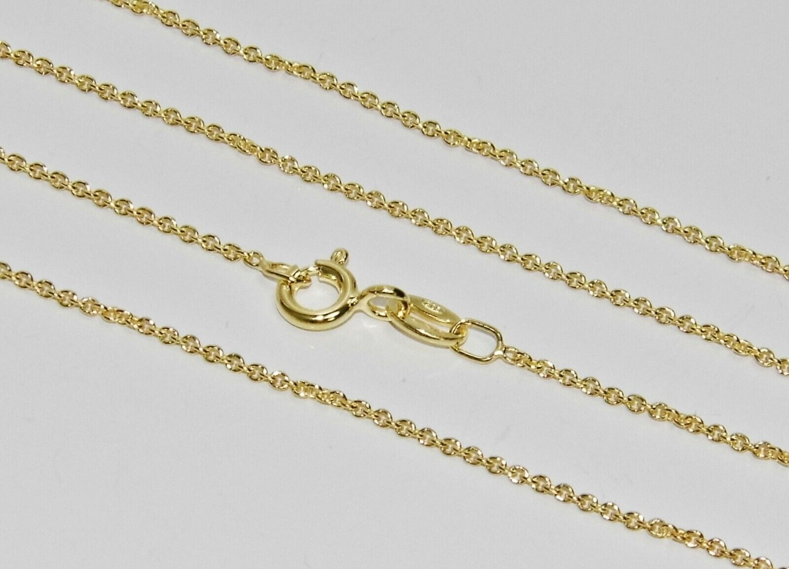 18CT YELLOW GOLD & SILVER BELCHER CHAIN NECKLACE 16″ 18″ 20″ 22″ 24″