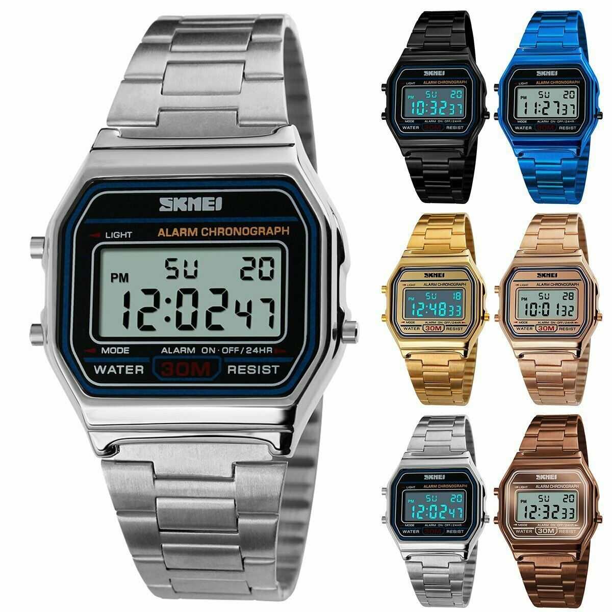 WATERPROOF MEN WOMEN BOYS GIRLS F-91W SPORT ALARM CLASSIC DIGITAL RETRO WATCH