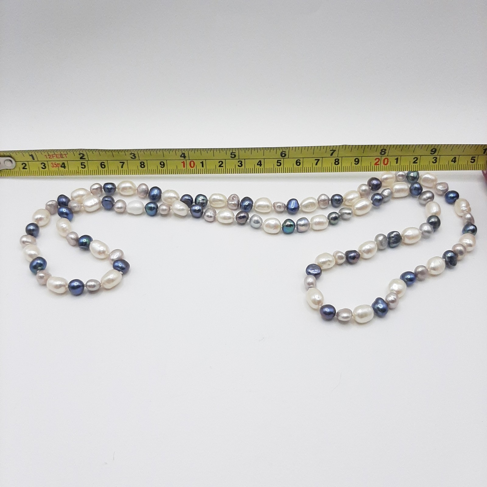 Natural Cultured Baroque Freshwater Pearl Vintage Hand Knotted Necklace 30″