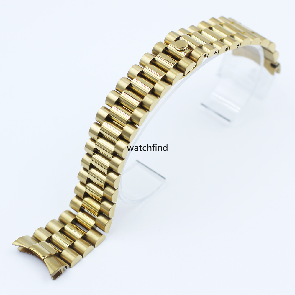 Solid Curved Screw Links Stainless Watch Band Bracelet Strap Clasp 13 17 20 21MM
