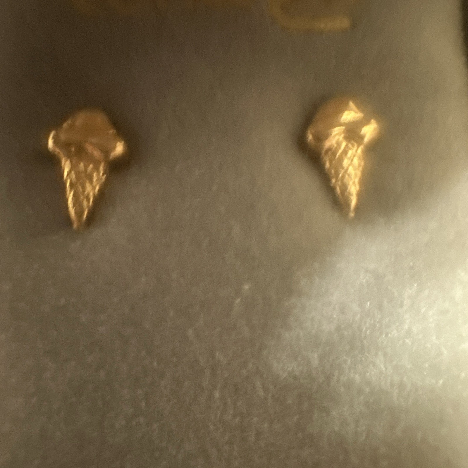 Concepts Gold Tone Nickel-Free Ice Cream Cone Stud Earrings for Sensitive Ears