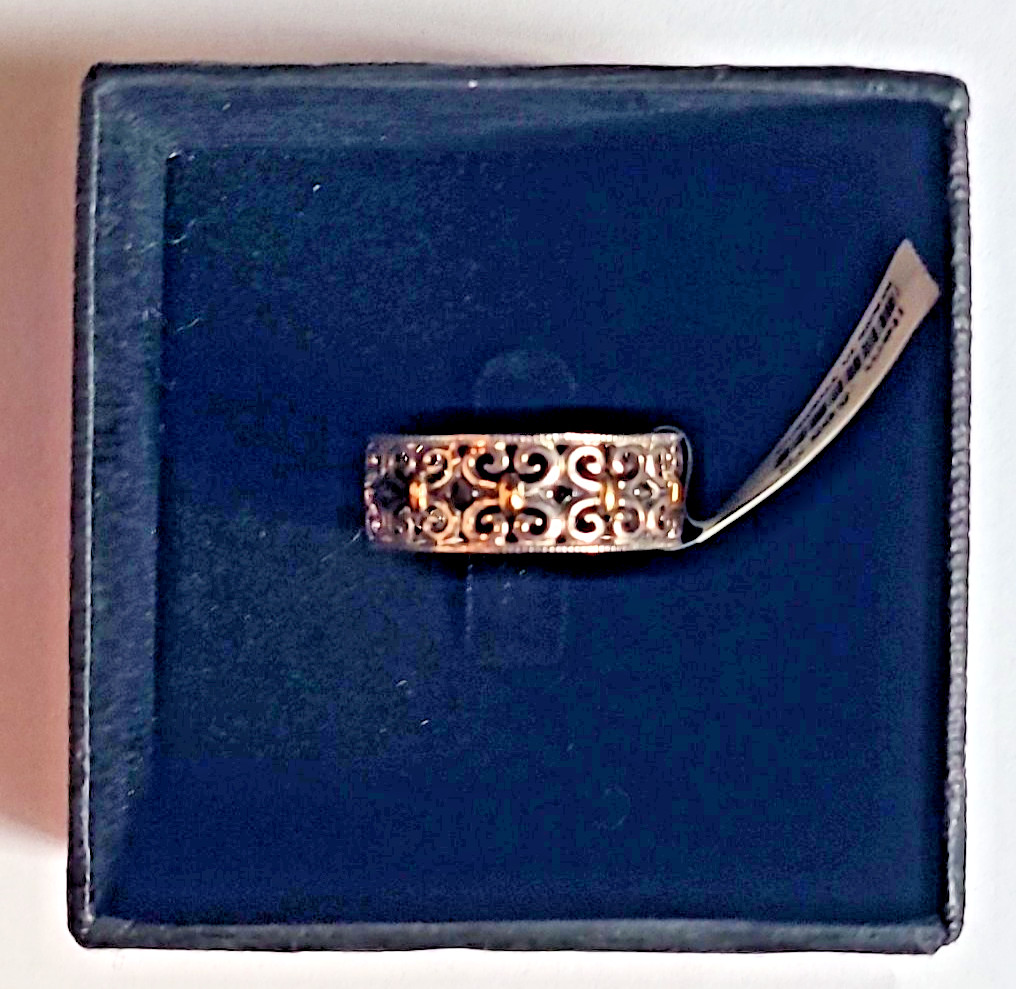 Marcasite Silver Ring Sterling Silver Filigree Scroll Band Victoria GemsTV
