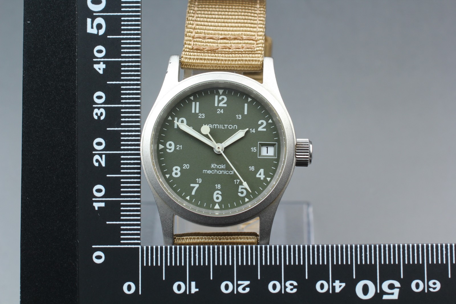 [Near MINT] Hamilton Khaki Green Manual Date 33mm 000094 Men’s Watch