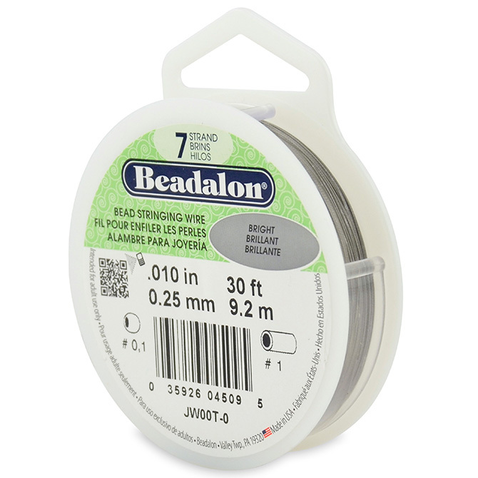 Beadalon 7 Strand Beading Wire 30 foot spool CHOOSE Diameter Stainless Steel w C